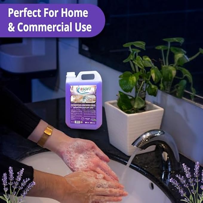 BSOFT HANDWASH LIQUID 5L (PACK OF 2) | ANTIBACTERIAL HANDWASH REFILL | GENTLE ON SKIN, TOUGH ON GERMS | MOISTURIZING & LONG-LASTING HAND WASH WITH LAVENDER FRAGRANCE - Image 3